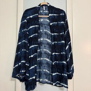 Xhilaration Striped Tie-Dye Rayon Cover-Up M/L